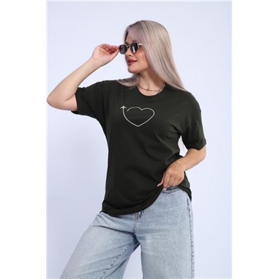 Футболка женская ФЖ0062А (Темный хаки)