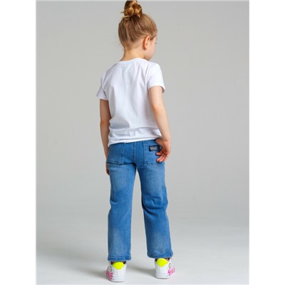 Брюки текстильные джинсовые для девочек