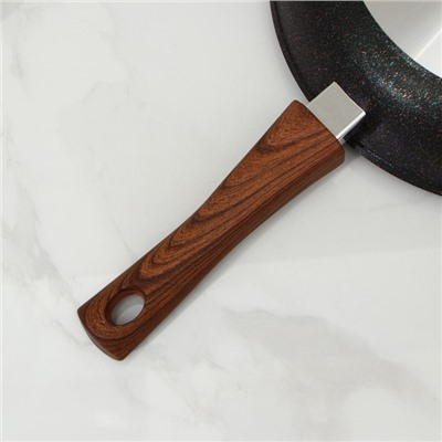 Сковорода KUKMARA Granit ultra blue, d=28 см, съёмная ручка, антипригарное покрытие, алюминий, чёрная