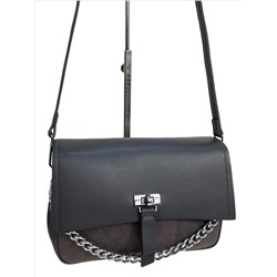 Женская сумка из искусственной замши и искусственной кожи, цвет серый