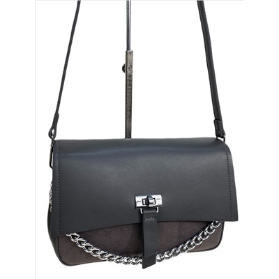 Женская сумка из искусственной замши и искусственной кожи, цвет серый