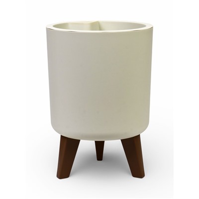 Кашпо для цветов «Флориан», 11 л, d=25 см, h=39.5 см, пластиковое, с автополивом, на ножках, белое