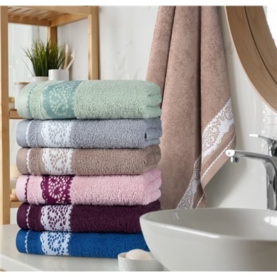 Махровое полотенце "Шантильи"-бежевый 70*130 см. хлопок 100%