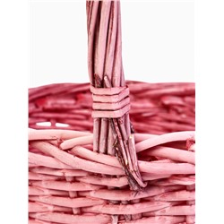 Корзина плетёная для хранения Yute, с ручкой, розовая, набор 3 шт.