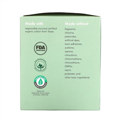 Rael, Organic Cotton Cover Pads, Petite, 14 Pads
