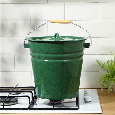 УЦЕНКА Ведро,12 л, без крышки, зелёное, с зерном