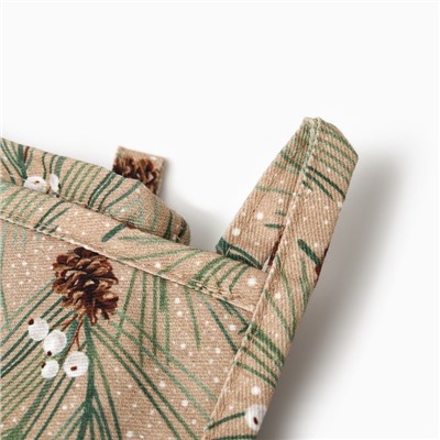 Набор Spruce branches Варежка-прихватка новогодняя 20×28 см, прихватка 19×19 см, 100% хл, ватин 250 г/м²
