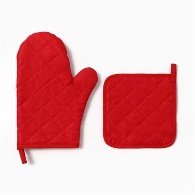 Набор кухонный «Тюльпаны» варежка-прихватка 20×27 см, прихватка 17×17 см 100% п/э