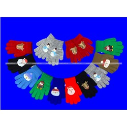 Перчатки детские с начесом НОВОГОДНИЕ арт. 5157