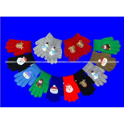 Перчатки детские с начесом НОВОГОДНИЕ арт. 5157
