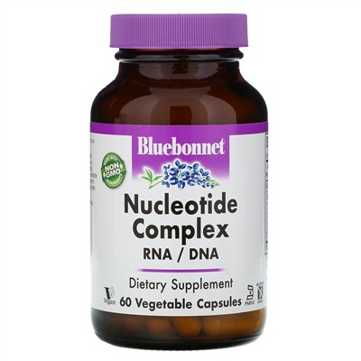 Bluebonnet Nutrition, Комплекс нуклеотидов, РНК/ДНК, 60 капсул на растительной основе