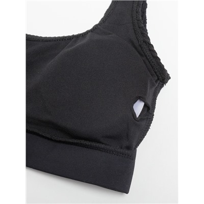 Купальник раздельный фактурный с топом женский MINAKU, размер 42, чёрный