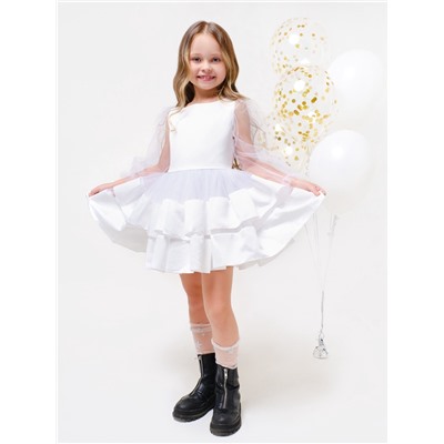 Платье нарядное детское KAFTAN, рост 122-128 см (34), белый