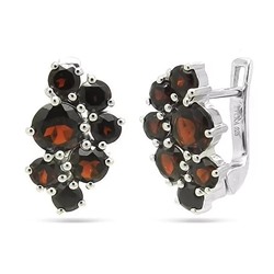 Серьги из серебра гранат, Биргит