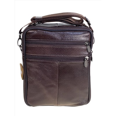 Сумка мужская  из натуральной кожи, цвет коричневый