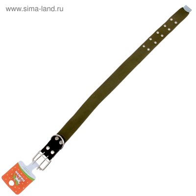Ошейник брезентовый однослойный, 84×4.5 см, ОШ 50-70 см, хаки