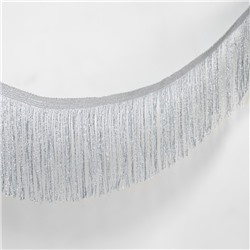 Тесьма декоративная «Бахрома», 10 см, 5±0.5 м, цвет серебряный