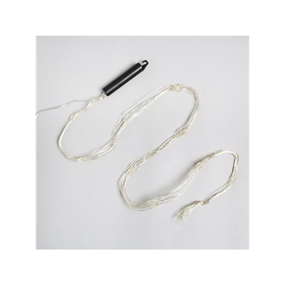 Гирлянда «Конский хвост» 10 нитей по 1 м, IP20, серебристая нить, 100 LED, 2 режима, батарейки AAх3 (нет в комплекте), свечение белое