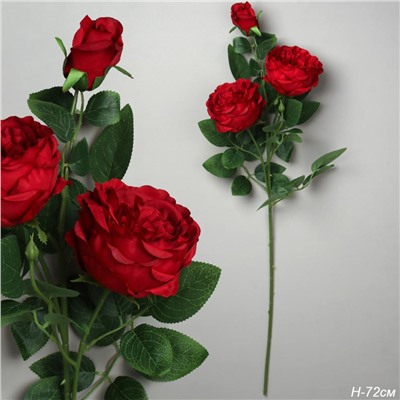 Цветок искусственный Роза пионовидная 72 см красная / RW-305 /уп 24/144/