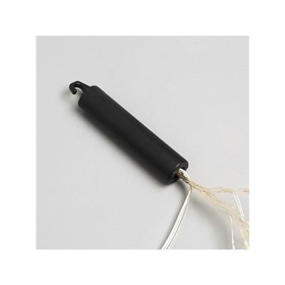 Гирлянда «Конский хвост» 10 нитей по 1 м, IP20, серебристая нить, 100 LED, 2 режима, батарейки AAх3 (нет в комплекте), свечение тёплое белое