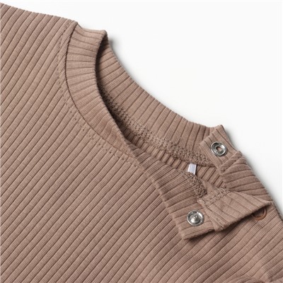 Футболка с длинным рукавом Крошка Я Olives, рост 62-68, коричневая