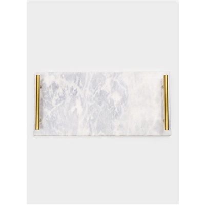 Поднос Magistro Marble, мрамор, 38.2×18.2 см, белый