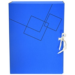 Короб архивный микрогофрокартон с завязками 75мм RB91-75B разборный синий inФОРМАТ
