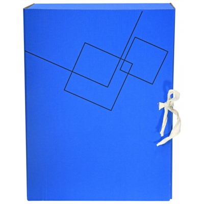 Короб архивный микрогофрокартон с завязками 75мм RB91-75B разборный синий inФОРМАТ