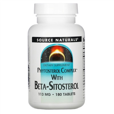 Source Naturals, Phytosterol Complex with Beta-Sitosterol, 113 mg, 180 Tablets