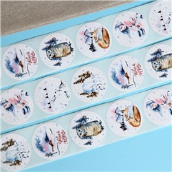 Наклейки в рулоне «Новогоднее настроение», для декора и подарков, 500 шт., 3.8×3.8 см