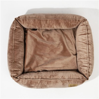 Лежанка для кошек и собак велюровая Pet Lab, 45×40×15 см, бежевая