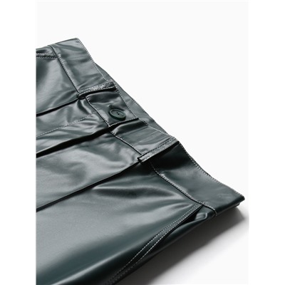 Брюки женские из экокожи MINAKU: Eco leather, зелёные, размер 42