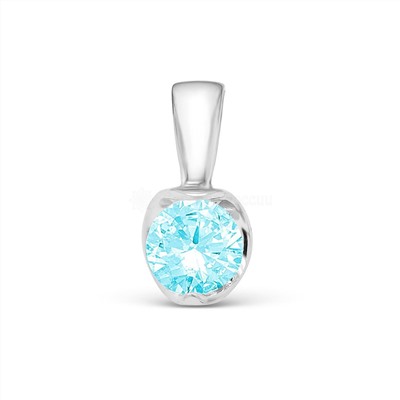 Подвеска из серебра с фианитом родированная П-2156р102