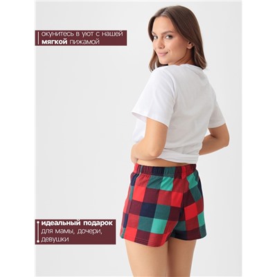 Пижама новогодняя женская (футболка, шорты) KAFTAN Cappy, размер 40-42