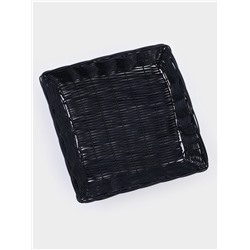 Корзинка для фруктов и хлеба Доляна «Плетёнка», 24×24×6.5 см, пластик, плетёная, чёрная