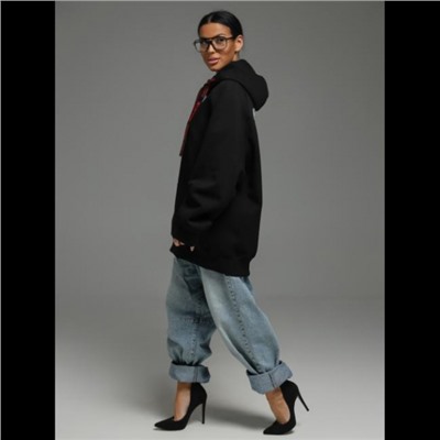 Худи женская Камелия (черный кошка)