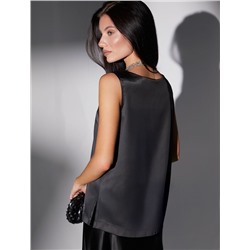 Элегантный топ с V вырезом из струящегося сатина