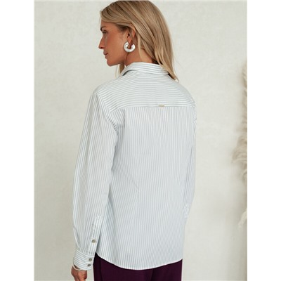 Блузка прилегающего силуэта из формоустойчивого хлопка