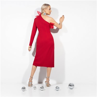 Платье-футляр с объемным декором, Королева соблазна (red)