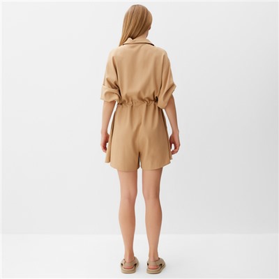 Комбинезон женский MINAKU: Casual Collection, бежевый, размер 48