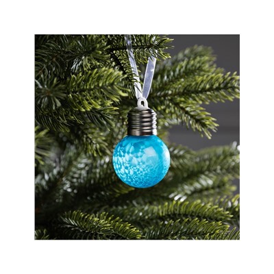 Ёлочный шар «Синий», d=5 см, 1 LED, от батареек AG13×3, свечение тёплое белое