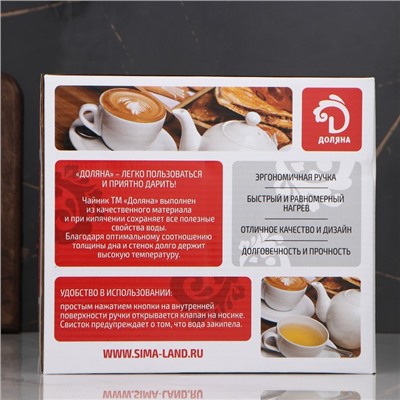 УЦЕНКА Чайник со свистком Доляна «Квант», 2.8 л, фиксированная ручка, цвет чёрный