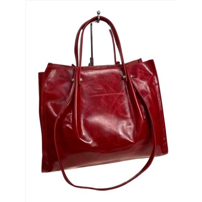 Женская сумка из натуральной кожи, цвет красный