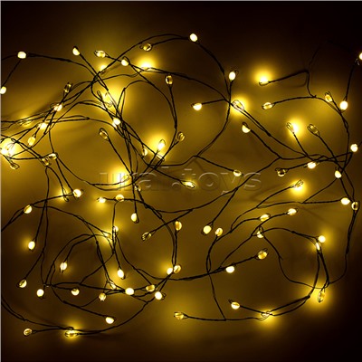 Электрогирлянда Мишура, 3м, 100 ламп, цветная, зеленый провод