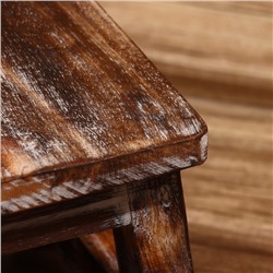 Табурет, 21×21×18 см, дерево албезия, коричневый