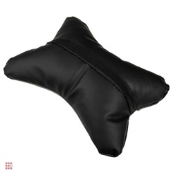 Подушка на подголовник "косточка" перфор.экокожа, 29x23см, черная