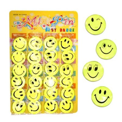 Значок светоотражающий Смайл желтый 58мм P1125-10 Кбр386 Гранит