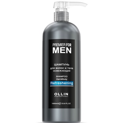 OLLIN PREMIER FOR MEN Шампунь для волос и тела освежающий 1000 мл