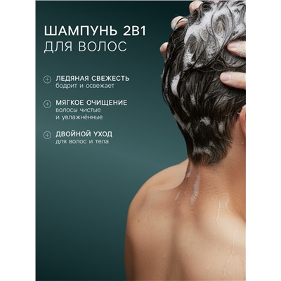 УЦЕНКА Подарочный набор мужской DREAM NATURE SPA CARE «Сила льда»: шампунь 2 в 1 и гель для душа