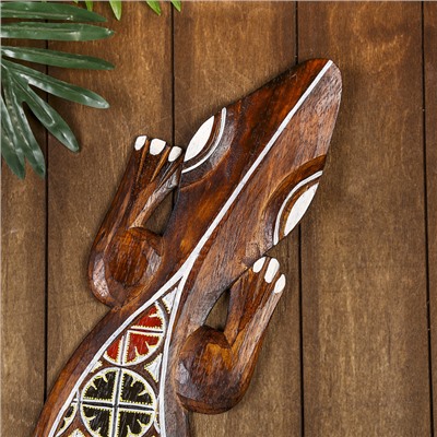 Панно «Геккон», 100×17×1 см, дерево